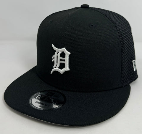 Detroit Tigers Snapback New Era Black Mesh Trucker Cap Hat Grey UV
