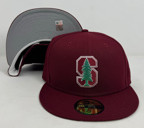 Stanford Cardinal Fitted 59Fifty New Era Cap Hat Grey UV