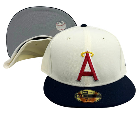 Anaheim Angels Fitted 59Fifty New Era Chrome Navy Cap Hat Grey UV
