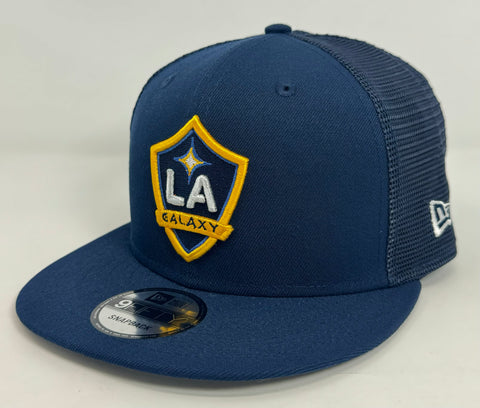 Los Angeles Galaxy Snapback New Era Navy Mesh Trucker Cap Hat Grey UV