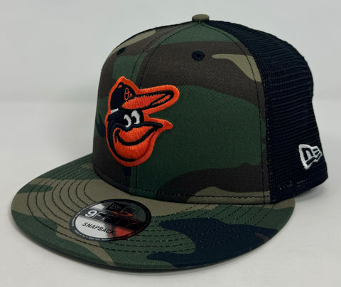 Baltimore Orioles Snapback New Era Camo Mesh Trucker Cap Hat Grey UV