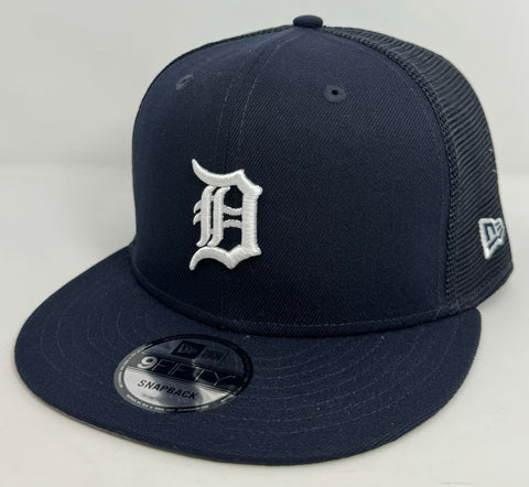 Detroit Tigers Snapback New Era Navy Mesh Trucker Cap Hat Grey UV