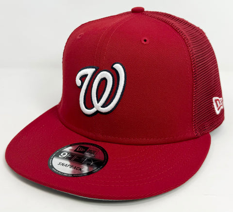 Washington Nationals Snapback New Era Red Mesh Trucker Cap Hat Grey UV