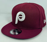 Philadelphia Phillies Snapback New Era Burgundy Cap Hat Grey UV
