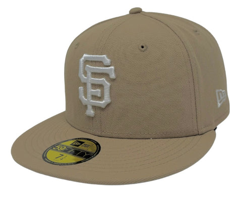 San Francisco Giants Fitted New Era 59FIFTY Camel Cap Hat Grey UV