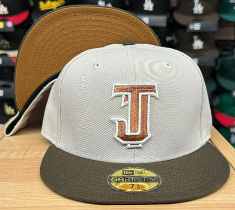 Toros de Tijuana Fitted New Era 59Fifty Stone Brown Hat Peanut UV