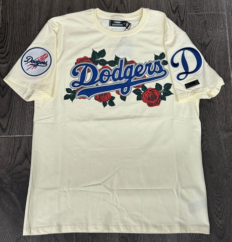 Los Angeles Dodgers Mens T-Shirt Pro Standard Roses Eggshell Tee