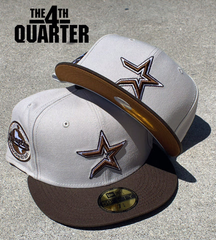 Houston Astros Fitted New Era 59Fifty 45th Ann. Stone Brown Hat Cap Copper UV