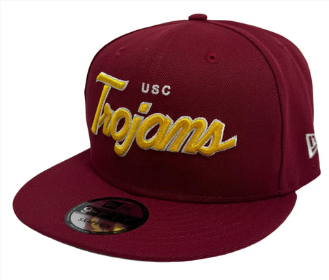 USC Trojans Snapback New Era 9Fifty Script Cap Hat Grey UV