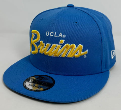 UCLA Bruins Snapback New Era 9Fifty Script Sky Cap Hat Grey UV