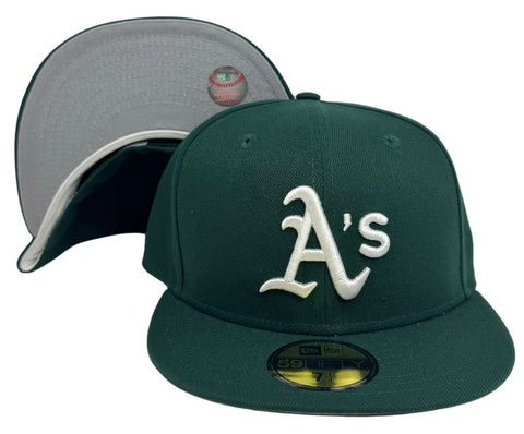 Oakland Athletics Fitted 59Fifty New Era Green Cap Hat Grey UV
