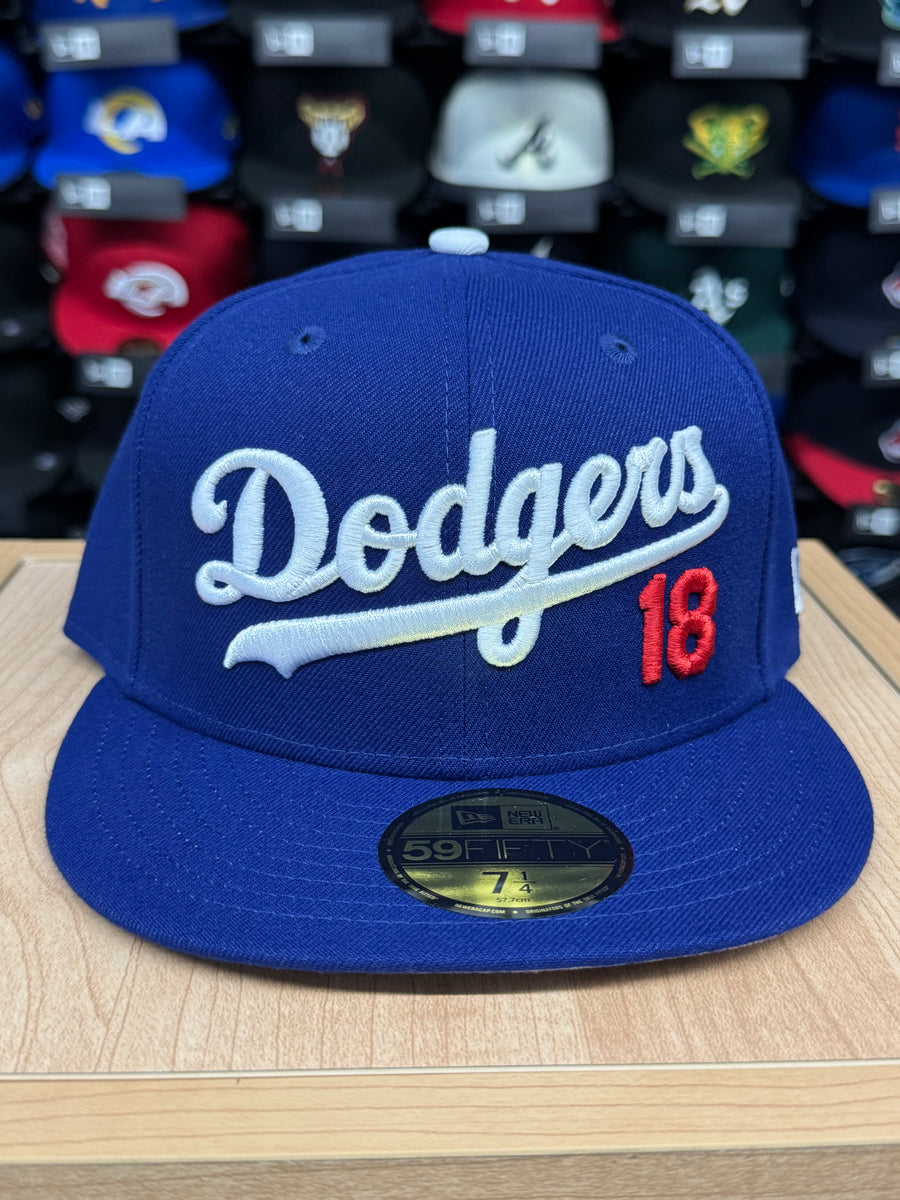 New Era LA Dodgers 59FIFTY キャップ Los Angeles Dodgers Fitted New Era 59Fifty Wordmark #18 Yamamoto Blue