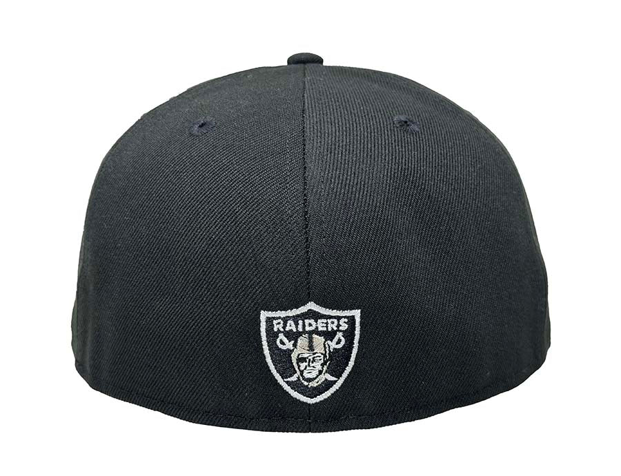 Raiders Fitted New Era 59Fifty Silver Element Black Hat Cap Grey