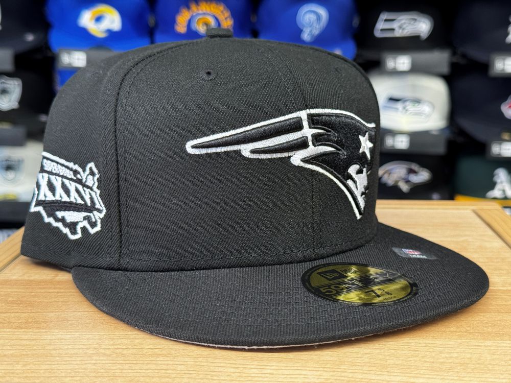 New England Patriots New Era Fitted Super Bowl XXXVI Cap Hat Black