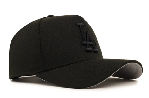 Los Angeles Dodgers Snapback 9FORTY New Era A-Frame Cap Hat Black on Black