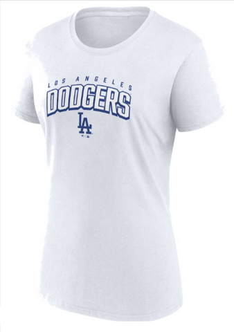 Los Angeles Dodgers Womens T-Shirt Fanatics Block Crew Tee White