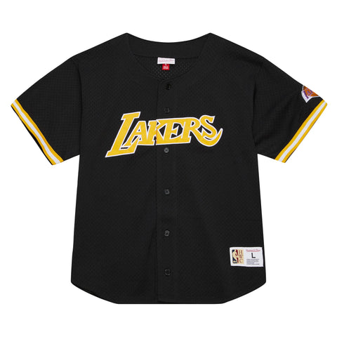 Los Angeles Lakers Men's Jersey Mitchell & Ness On The Clock Mesh Button Front Baseball Style Jersey