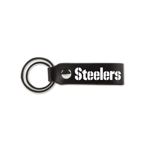 Pittsburgh Steelers Key Chain Laser Engraved Silicone Strap Key Ring