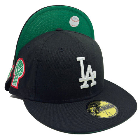 Los Angeles Dodgers Fitted New Era 59Fifty Bicentennial Black Cap Hat Green UV