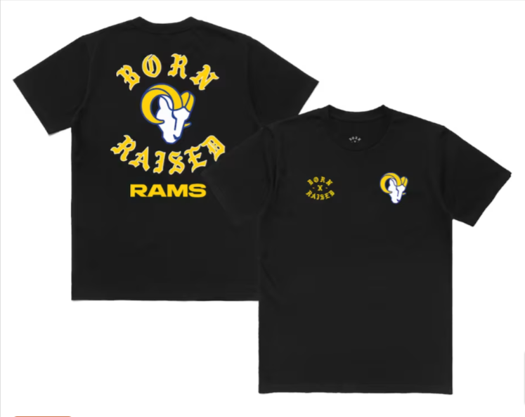 Los Angeles Rams Mens T-Shirt Born x Raised Black – THE 4TH QUARTER