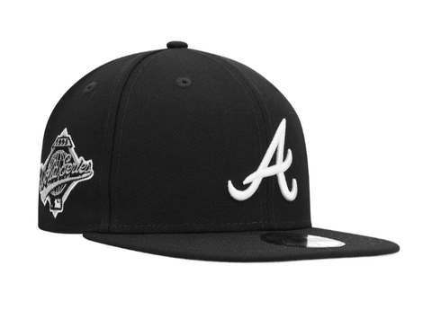 Atlanta Braves Fitted New Era 59Fifty 1995 World Series Black White Hat Cap