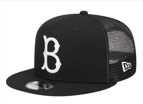 Brooklyn Dodgers Snapback New Era Black Mesh Trucker Cap Hat Grey UV