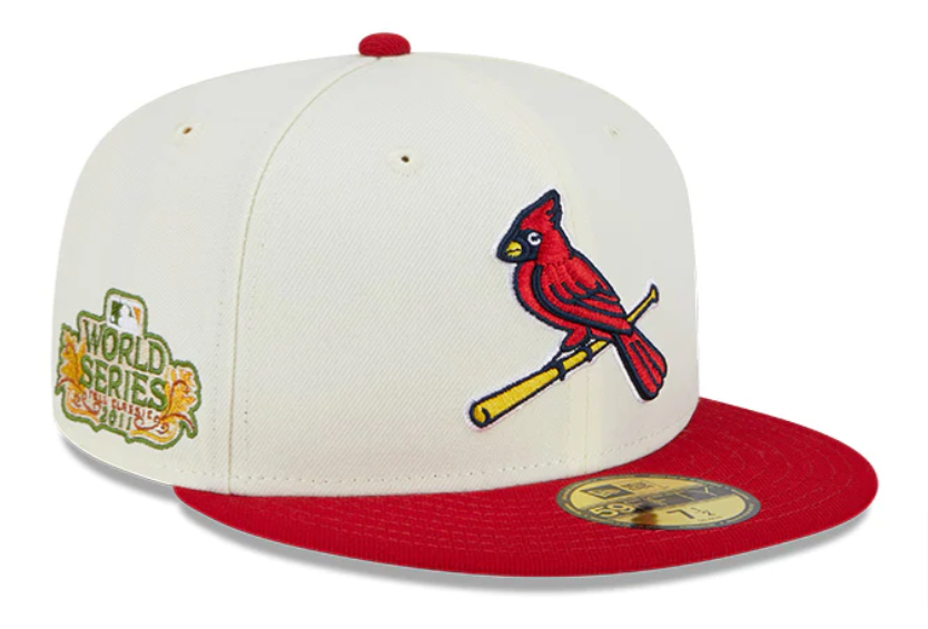St. Louis Cardinals Fitted New Era 59Fifty 11 WS Chrome Red Cap