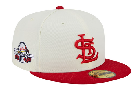 St. Louis Cardinals Fitted New Era 59Fifty 2009 ASG Chrome Red Cap Hat Grey UV