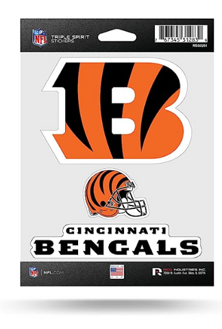 Cincinnati Bengals Sticker Triple Spirit Pack