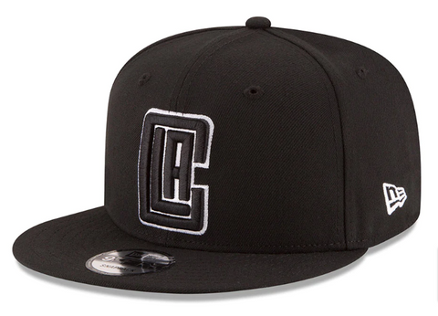 Los Angeles Clippers Snapback New Era Basic Cap Hat Black White Outline