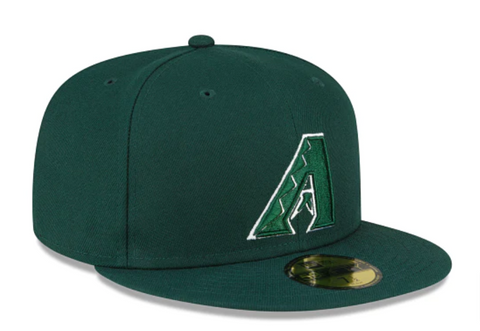 Arizona Diamondbacks New Era 59Fifty Dark Green Fitted Hat Cap Grey UV