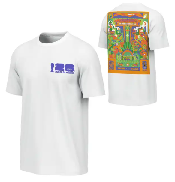 FIFA Mexico City Mens T-Shirt 2026 Poster Tee White – THE 4TH QUARTER