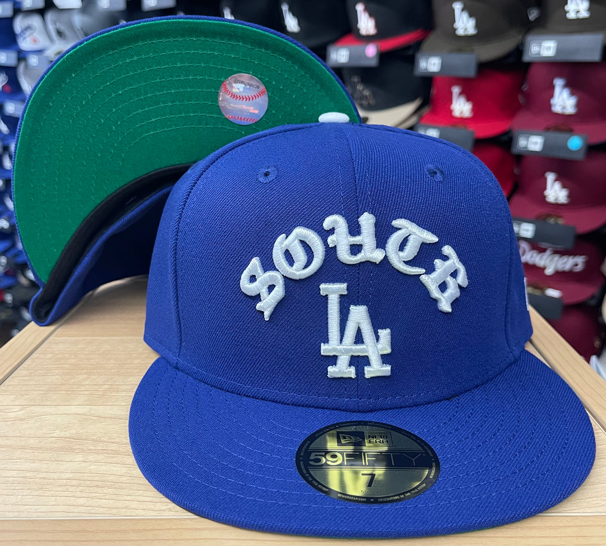 Los Angeles Dodgers Fitted New Era 59FIFTY Gothic South LA Blue Cap Ha