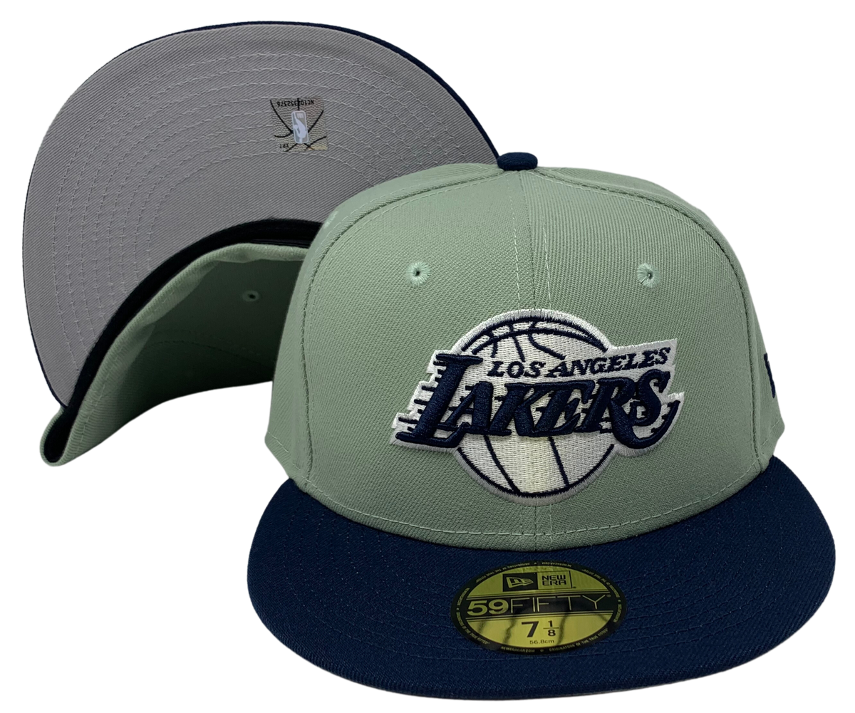 Los Angeles Lakers Fitted New Era 59FIFTY Sage Navy Cap Hat Grey