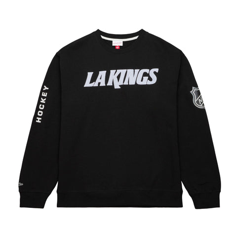 Los Angeles Kings Mens Mitchell & Ness There and Back Fleece Crew Sweatshirt Black