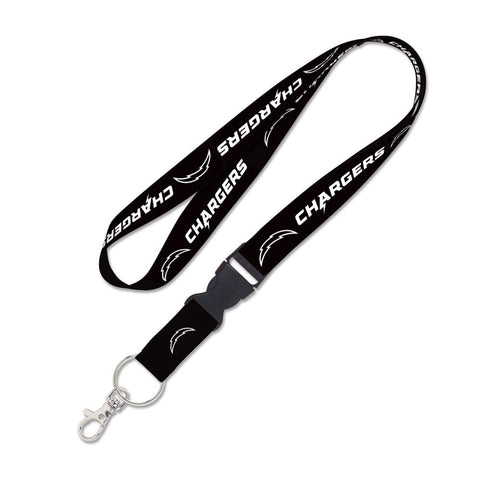 Los Angeles Chargers Keychain Lanyard With Detachable Buckle Black White