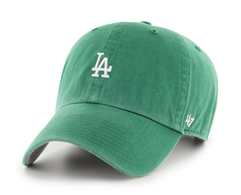 Los Angeles Dodgers Adjustable Strapback '47 Clean Up Brand Base Runner Cap Hat Kelly Green