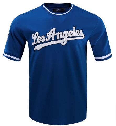 Los Angeles Dodgers Mens T-Shirt Pro Standard Chenille Blue
