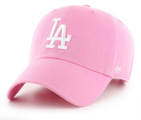 Los Angeles Dodgers Strapback '47 Brand Clean Up Adjustable Cap Hat Rose Pink