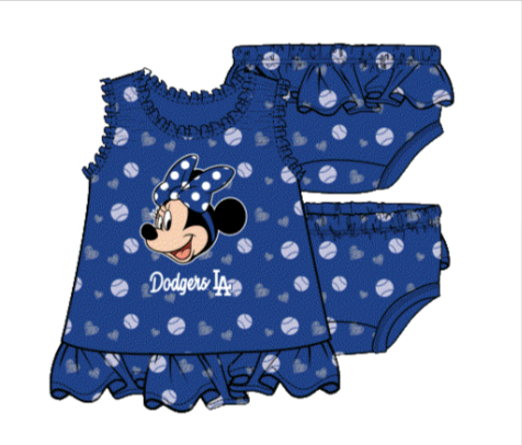 Los Angeles Dodgers Infant Minnie Bow Dress & Panty 2 Piece Set