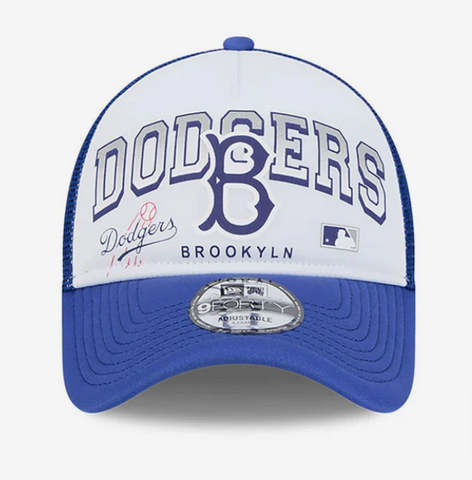 Brooklyn Dodgers Snapback New Era 9Forty A-Frame Mesh Retro Trucker Cap Hat