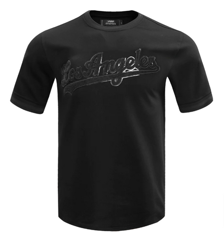 Los Angeles Dodgers Mens T-Shirt Pro Standard Triple Black Logo