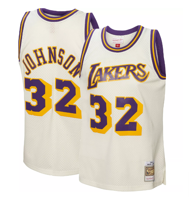 Mitchell & Ness Men's Magic Johnson Black Los Angeles Lakers 1984