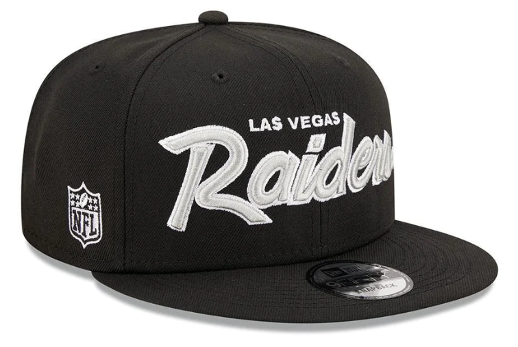 Las Vegas Raiders Snapback New Era 9Fifty Script Black Hat Cap Grey UV –  THE 4TH QUARTER