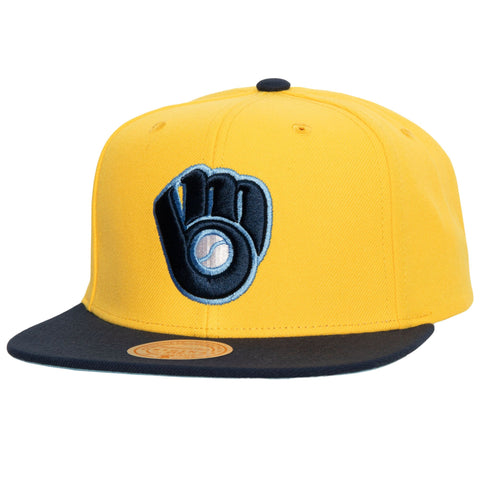 Milwaukee Brewers Snapback Mitchell & Ness Hometown 2 Tone Coop Cap Hat