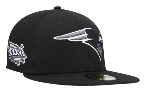 New England Patriots New Era Fitted Super Bowl XXXVI Cap Hat Black