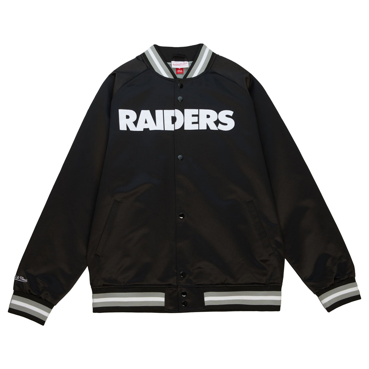 Raiders Men's Mitchell & Ness Double Clutch Jacket Black THE 4TH QUARTER