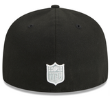 Las Vegas Raiders Fitted New Era 59Fifty Pin Black Cap Hat Grey UV