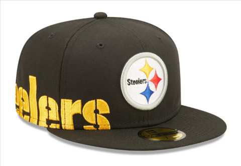 Pittsburgh Steelers Fitted New Era 59Fifty Sidesplit Black Cap Hat