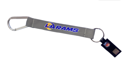 Los Angeles Rams Keychain Carabiner Lanyard Grey